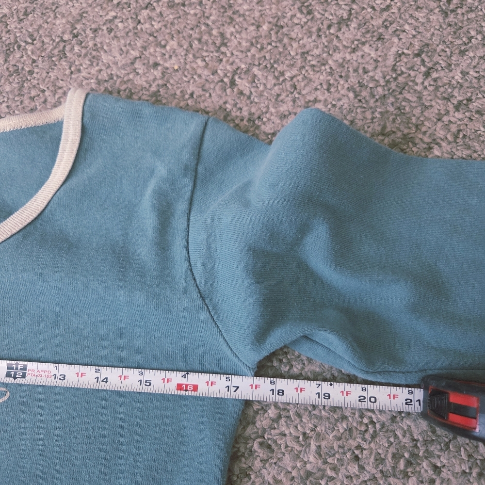 VTG Harley Davidson Womens 3/4 Sleeve T-Shirt‎ Teal Blue Ringer 1995 USA Size M - Picture 9 of 13